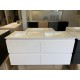 NELSON 1200X460X580MM PLYWOOD WALL HUNG VANITY - GLOSS WHITE WITH DOUBLE CERAMIC TOP