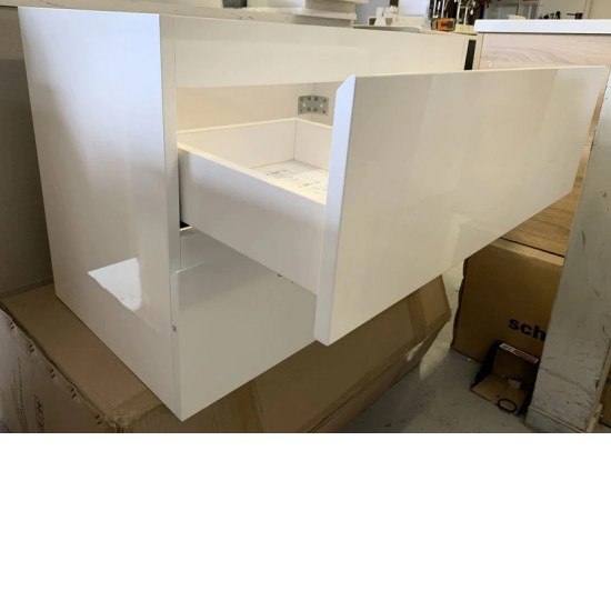 NELSON 1200X460X580MM PLYWOOD WALL HUNG VANITY - GLOSS WHITE WITH CERAMIC TOP