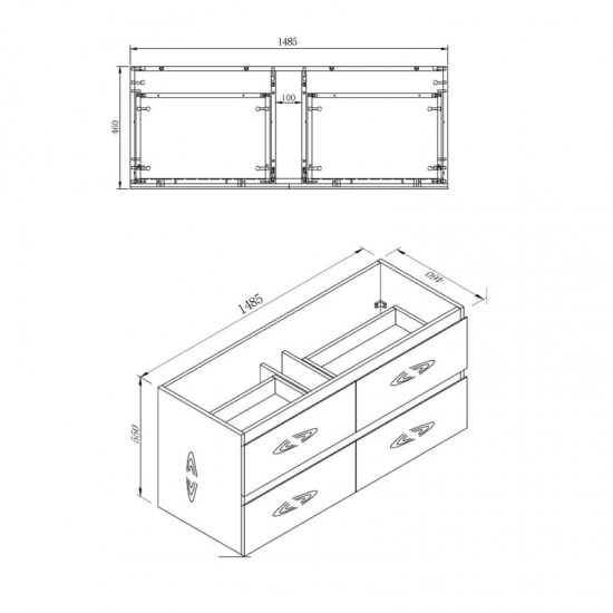 NELSON 1500X460X580MM PLYWOOD WALL HUNG VANITY - LIGHT OAK WITH CERAMIC TOP