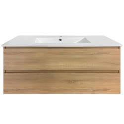 NELSON 1500X460X580MM PLYWOOD WALL HUNG VANITY - LIGHT OAK WITH CERAMIC TOP NELSON 1500X460X580MM PLYWOOD WALL HUNG VANITY - LIGHT OAK WITH CERAMIC TOP