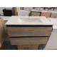 NELSON 750X460X580MM PLYWOOD WALL HUNG VANITY - BLACK AND LIGHT OAK WITH CERAMIC TOP