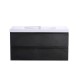 NELSON 600X460X580MM PLYWOOD WALL HUNG VANITY - BLACK WITH CERAMIC TOP