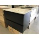NELSON 750X460X580MM PLYWOOD WALL HUNG VANITY - BLACK WITH CERAMIC TOP