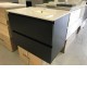 NELSON 750X460X580MM PLYWOOD WALL HUNG VANITY - BLACK WITH CERAMIC TOP