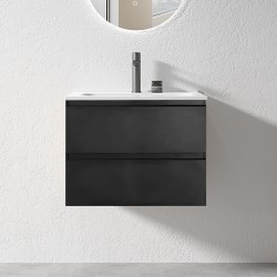 NELSON 600X460X580MM PLYWOOD WALL HUNG VANITY - BLACK WITH CERAMIC TOP NELSON 600X460X580MM PLYWOOD WALL HUNG VANITY - BLACK WITH CERAMIC TOP