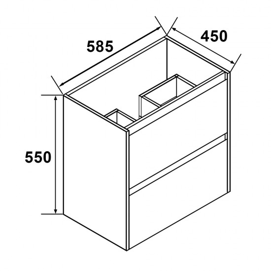 NELSON 600X460X580MM PLYWOOD WALL HUNG VANITY - LIGHT OAK WITH CERAMIC TOP