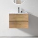 NELSON 600X460X580MM PLYWOOD WALL HUNG VANITY - LIGHT OAK WITH CERAMIC TOP