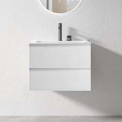 NELSON 600X460X580MM PLYWOOD WALL HUNG VANITY - GLOSS WHITE WITH CERAMIC TOP NELSON 600X460X580MM PLYWOOD WALL HUNG VANITY - GLOSS WHITE WITH CERAMIC TOP
