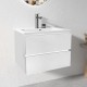 NELSON 600X460X580MM PLYWOOD WALL HUNG VANITY - GLOSS WHITE WITH CERAMIC TOP