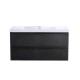 NELSON 750X460X580MM PLYWOOD WALL HUNG VANITY - BLACK WITH CERAMIC TOP