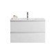 NELSON 750X460X580MM PLYWOOD WALL HUNG VANITY - GLOSS WHITE WITH CERAMIC TOP