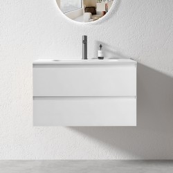 NELSON 750X460X580MM PLYWOOD WALL HUNG VANITY - GLOSS WHITE WITH CERAMIC TOP NELSON 750X460X580MM PLYWOOD WALL HUNG VANITY - GLOSS WHITE WITH CERAMIC TOP