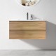 NELSON 900X460X580MM PLYWOOD WALL HUNG VANITY - LIGHT OAK WITH CERAMIC TOP