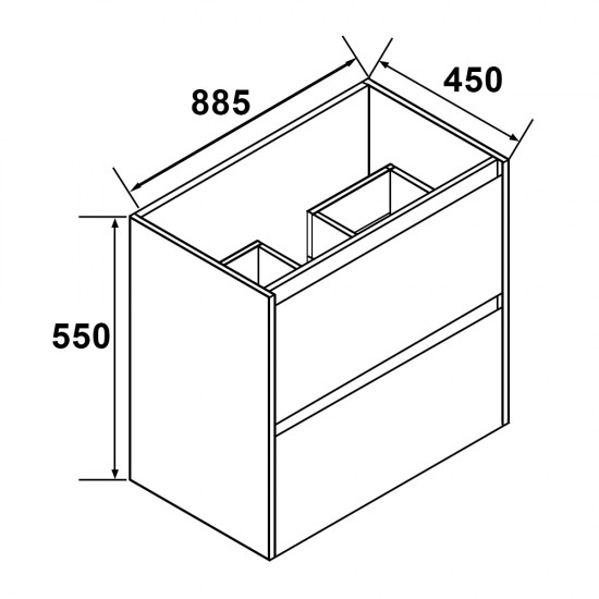 NELSON 900X460X580MM PLYWOOD WALL HUNG VANITY - LIGHT OAK WITH CERAMIC TOP