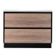 POLO 1000X460X850MM PLYWOOD FLOOR STANDING VANITY - BLACK AND LIGHT OAK WITH CERAMIC TOP