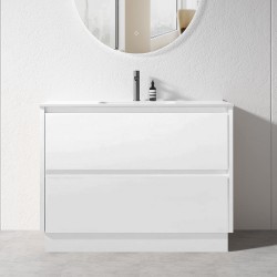 POLO 1000X450X850MM PLYWOOD FLOOR STANDING VANITY - GLOSS WHITE WITH CERAMIC TOP POLO 1000X450X850MM PLYWOOD FLOOR STANDING VANITY - GLOSS WHITE WITH CERAMIC TOP