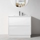 POLO 1000X450X850MM PLYWOOD FLOOR STANDING VANITY - GLOSS WHITE WITH CERAMIC TOP