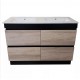 POLO 1200X460X850MM PLYWOOD FLOOR STANDING VANITY - BLACK AND LIGHT OAK WITH DOUBLE CERAMIC TOP