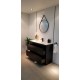 POLO 1500X450X850MM PLYWOOD FLOOR STANDING VANITY - BLACK WITH CERAMIC TOP