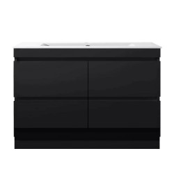 POLO 1200X450X850MM PLYWOOD FLOOR STANDING VANITY - BLACK WITH CERAMIC TOP POLO 1200X450X850MM PLYWOOD FLOOR STANDING VANITY - BLACK WITH CERAMIC TOP