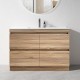 POLO 1200X460X850MM PLYWOOD FLOOR STANDING VANITY - LIGHT OAK WITH CERAMIC TOP