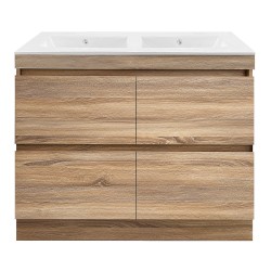 POLO 1200X460X850MM PLYWOOD FLOOR STANDING VANITY - LIGHT OAK WITH DOUBLE CERAMIC TOP POLO 1200X460X850MM PLYWOOD FLOOR STANDING VANITY - LIGHT OAK WITH DOUBLE CERAMIC TOP