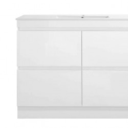 POLO 1200X450X850MM PLYWOOD FLOOR STANDING VANITY - GLOSS WHITE WITH CERAMIC TOP POLO 1200X450X850MM PLYWOOD FLOOR STANDING VANITY - GLOSS WHITE WITH CERAMIC TOP