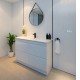 POLO 1500X450X850MM PLYWOOD FLOOR STANDING VANITY - GLOSS WHITE WITH CERAMIC TOP