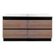 POLO 1500X460X850MM PLYWOOD FLOOR STANDING VANITY - BLACK AND LIGHT OAK WITH CERAMIC TOP