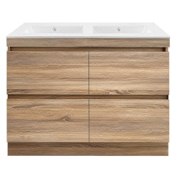 POLO 1500X460X850MM PLYWOOD FLOOR STANDING VANITY - LIGHT OAK WITH DOUBLE CERAMIC TOP POLO 1500X460X850MM PLYWOOD FLOOR STANDING VANITY - LIGHT OAK WITH DOUBLE CERAMIC TOP