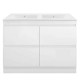 POLO 1500X450X850MM PLYWOOD FLOOR STANDING VANITY - GLOSS WHITE WITH DOUBLE CERAMIC TOP