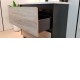 POLO 600X460X850MM PLYWOOD FLOOR STANDING VANITY - BLACK AND LIGHT OAK WITH CERAMIC TOP