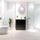 POLO 600X460X860MM PLYWOOD FLOOR STANDING VANITY - BLACK WITH CERAMIC TOP