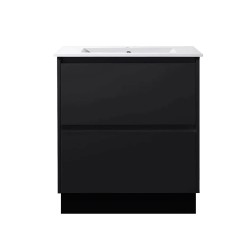 POLO 600X460X860MM PLYWOOD FLOOR STANDING VANITY - BLACK WITH CERAMIC TOP POLO 600X460X860MM PLYWOOD FLOOR STANDING VANITY - BLACK WITH CERAMIC TOP