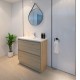 POLO 600X460X850MM PLYWOOD FLOOR STANDING VANITY - LIGHT OAK WITH CERAMIC TOP