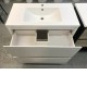 POLO 600X460X850MM PLYWOOD FLOOR STANDING VANITY - GLOSS WHITE WITH CERAMIC TOP