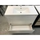 POLO 1000X450X850MM PLYWOOD FLOOR STANDING VANITY - GLOSS WHITE WITH CERAMIC TOP