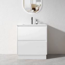 POLO 600X460X850MM PLYWOOD FLOOR STANDING VANITY - GLOSS WHITE WITH CERAMIC TOP POLO 600X460X850MM PLYWOOD FLOOR STANDING VANITY - GLOSS WHITE WITH CERAMIC TOP