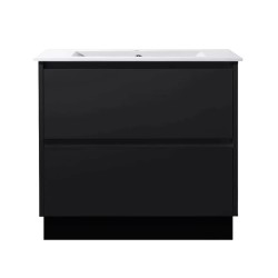 POLO 900X460X850MM PLYWOOD FLOOR STANDING VANITY - BLACK WITH CERAMIC TOP POLO 900X460X850MM PLYWOOD FLOOR STANDING VANITY - BLACK WITH CERAMIC TOP