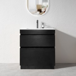 SLIM 750X360X860MM PLYWOOD FLOOR STANDING VANITY - BLACK WITH CERAMIC TOP SLIM 750X360X860MM PLYWOOD FLOOR STANDING VANITY - BLACK WITH CERAMIC TOP