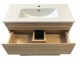 SLIM 750X360X860MM PLYWOOD FLOOR STANDING VANITY - LIGHT OAK WITH CERAMIC TOP