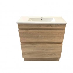 SLIM 750X360X860MM PLYWOOD FLOOR STANDING VANITY - LIGHT OAK WITH CERAMIC TOP SLIM 750X360X860MM PLYWOOD FLOOR STANDING VANITY - LIGHT OAK WITH CERAMIC TOP
