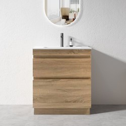 SLIM 750X360X860MM PLYWOOD FLOOR STANDING VANITY - LIGHT OAK WITH CERAMIC TOP SLIM 750X360X860MM PLYWOOD FLOOR STANDING VANITY - LIGHT OAK WITH CERAMIC TOP