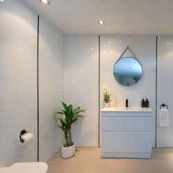 SLIM 900X360X860MM PLYWOOD FLOOR STANDING VANITY - GlOSS WHITE WITH CERAMIC TOP SLIM 900X360X860MM PLYWOOD FLOOR STANDING VANITY - GlOSS WHITE WITH CERAMIC TOP