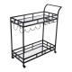Bar Trolley with Mirror Shelves, Rolling Wine and Service Trolley With Wine Rack And Glass Holder, Modern Home Bar Storage Trolley, Suitable for Kitchen and Restaurant Bar Trolley with Mirror Shelves, Rolling Wine and Service Trolley With Wine Rack And Glass Holder, Modern Home Bar Storage Trolley, Suitable for Kitchen and Restaurant