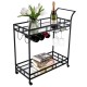 Bar Trolley with Mirror Shelves, Rolling Wine and Service Trolley With Wine Rack And Glass Holder, Modern Home Bar Storage Trolley, Suitable for Kitchen and Restaurant Bar Trolley with Mirror Shelves, Rolling Wine and Service Trolley With Wine Rack And Glass Holder, Modern Home Bar Storage Trolley, Suitable for Kitchen and Restaurant