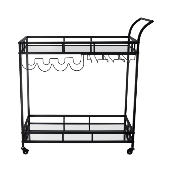 Bar Trolley with Mirror Shelves, Rolling Wine and Service Trolley With Wine Rack And Glass Holder, Modern Home Bar Storage Trolley, Suitable for Kitchen and Restaurant Bar Trolley with Mirror Shelves, Rolling Wine and Service Trolley With Wine Rack And Glass Holder, Modern Home Bar Storage Trolley, Suitable for Kitchen and Restaurant