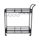Bar Trolley with Mirror Shelves, Rolling Wine and Service Trolley With Wine Rack And Glass Holder, Modern Home Bar Storage Trolley, Suitable for Kitchen and Restaurant Bar Trolley with Mirror Shelves, Rolling Wine and Service Trolley With Wine Rack And Glass Holder, Modern Home Bar Storage Trolley, Suitable for Kitchen and Restaurant