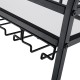 Bar Trolley with Mirror Shelves, Rolling Wine and Service Trolley With Wine Rack And Glass Holder, Modern Home Bar Storage Trolley, Suitable for Kitchen and Restaurant Bar Trolley with Mirror Shelves, Rolling Wine and Service Trolley With Wine Rack And Glass Holder, Modern Home Bar Storage Trolley, Suitable for Kitchen and Restaurant