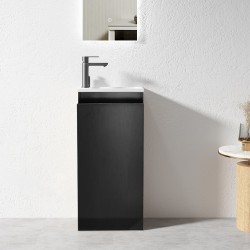 YOLO 400X250X850MM PLYWOOD FLOOR STANDING VANITY - BLACK WITH CERAMIC TOP YOLO 400X250X850MM PLYWOOD FLOOR STANDING VANITY - BLACK WITH CERAMIC TOP